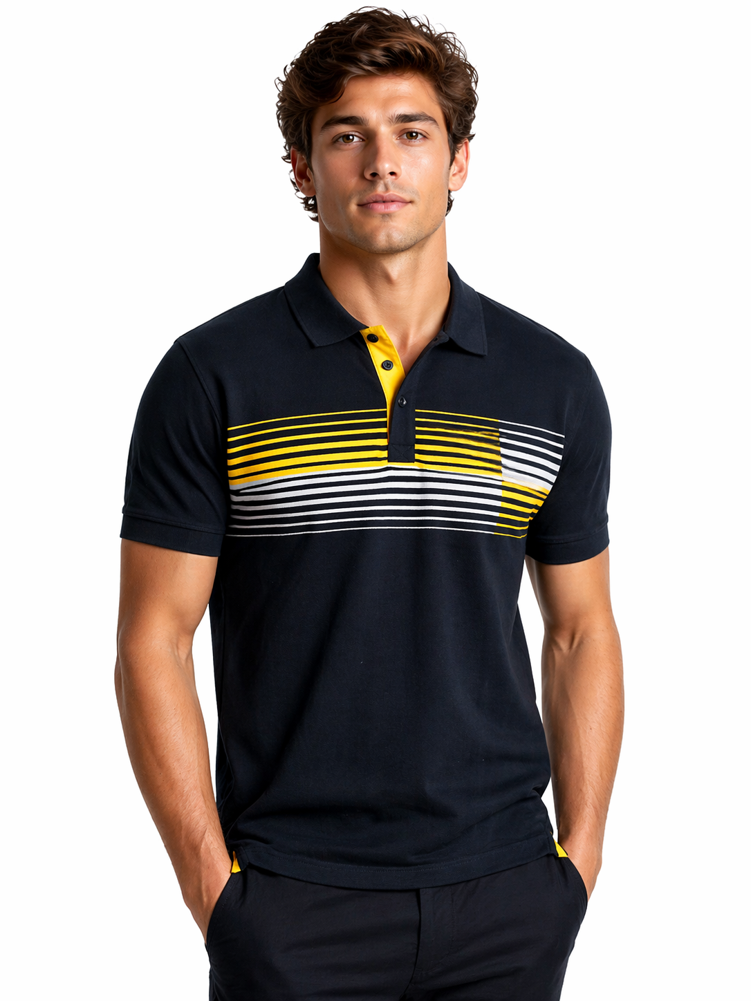 Polo manga corta Azul Marino con dibujo