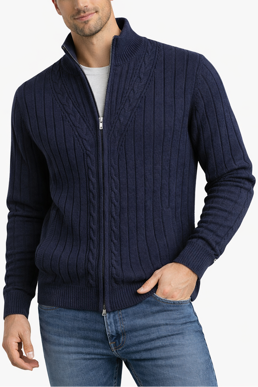 Cardigan trenzado marino
