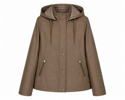 Chaqueta tipo parka con capucha reversible engomada