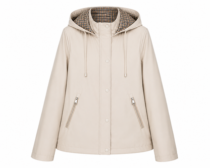 Chaqueta tipo parka con capucha reversible engomada