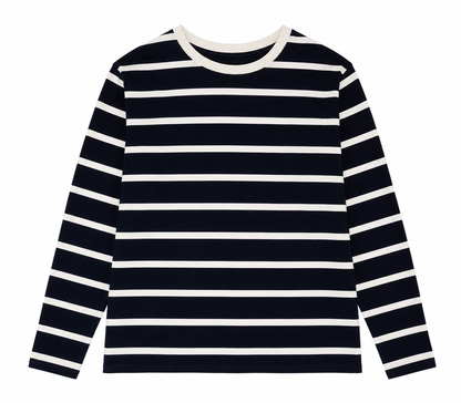 Camiseta rayas finas de manga larga