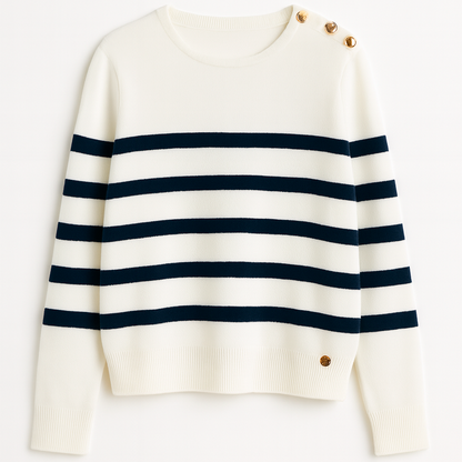 Jersey a rayas botones en hombro