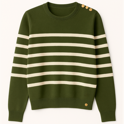 Jersey a rayas botones en hombro