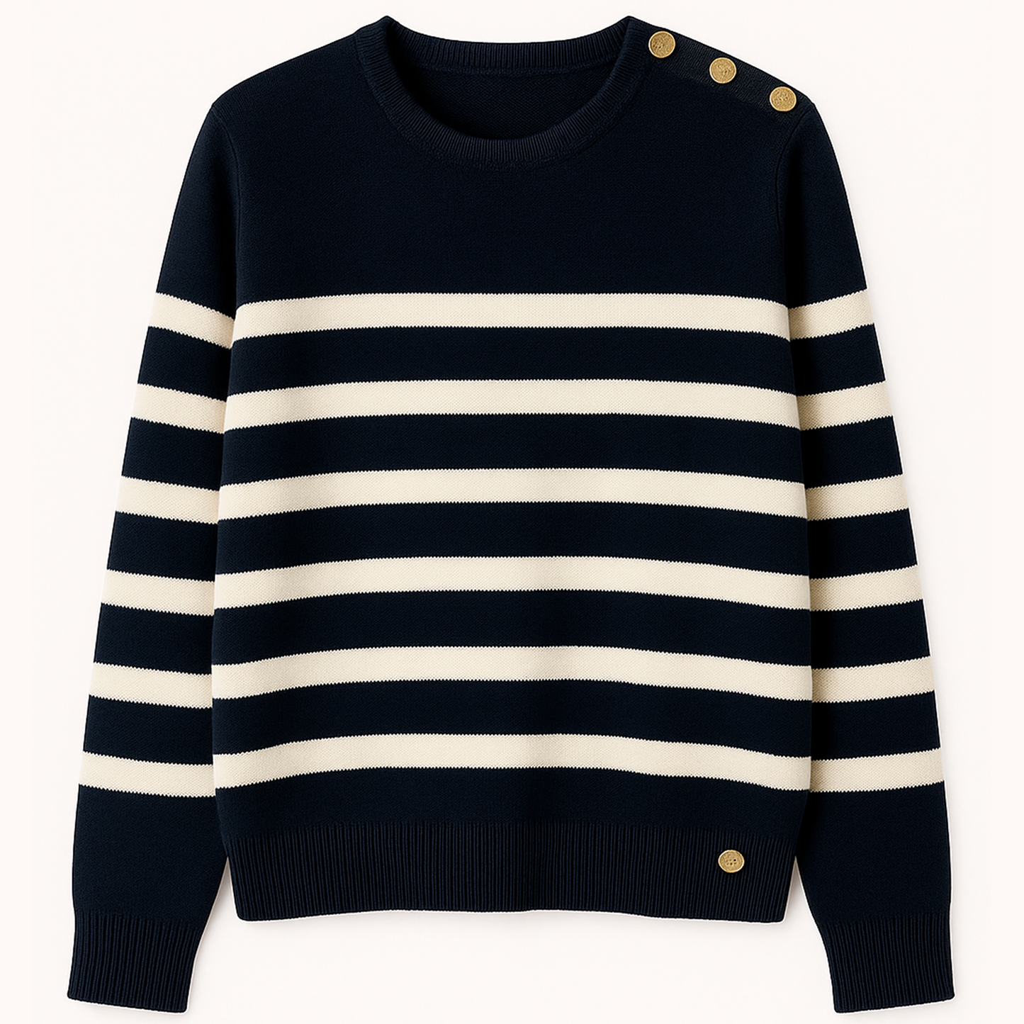 Jersey a rayas botones en hombro