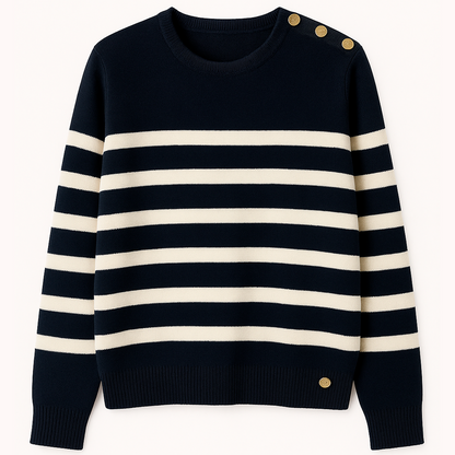 Jersey a rayas botones en hombro