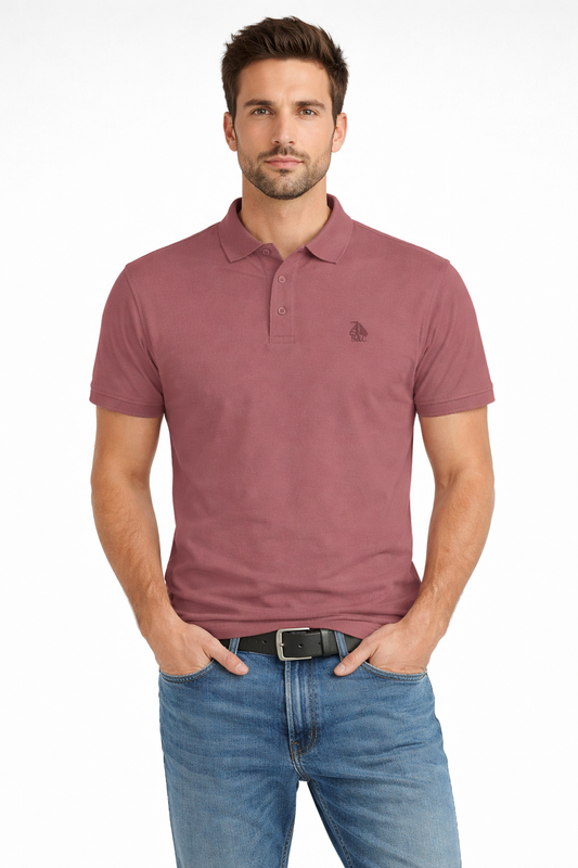 Polo Basic "Garroc" manga corta Vino