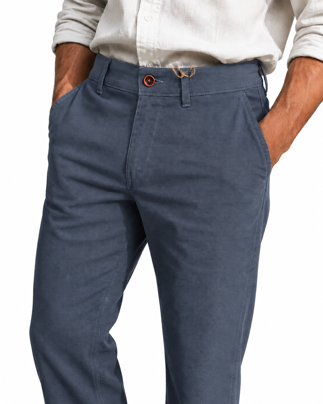 Pantalón chino modelo "Micropunto" azul marino