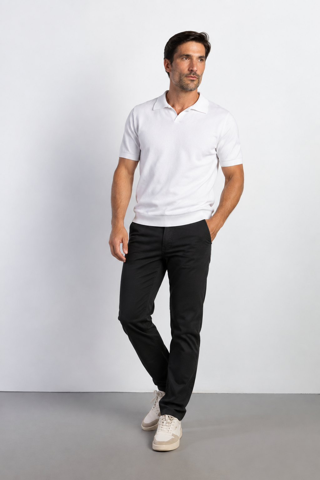 Pantalón Boston slim fit sarga 5 bolsillos Negro