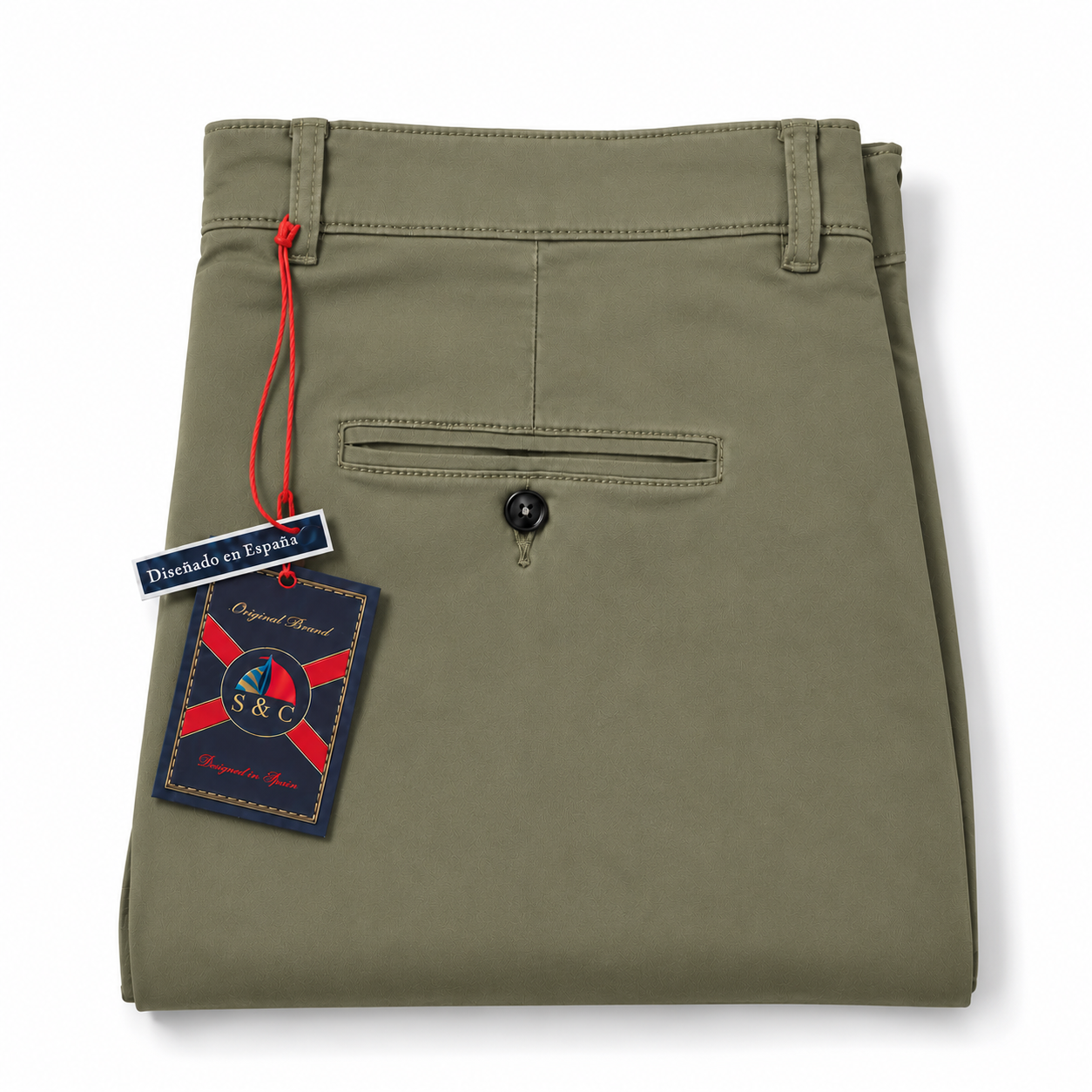 Pantalón chino modelo "Docke" verde kaki