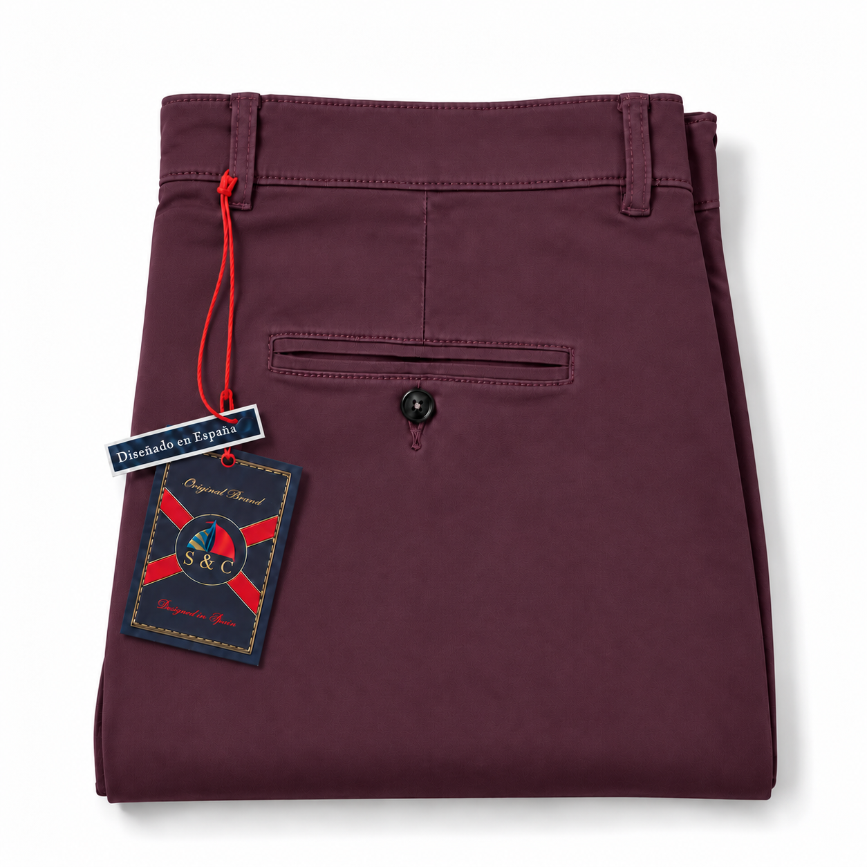 Pantalón chino modelo "Docke" berenjena