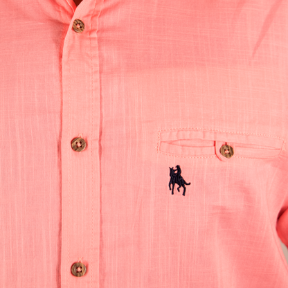 Camisa Hombre Lino Coral