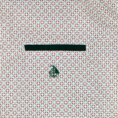 Conjunto camisa estampado verde y lila con bermuda marino