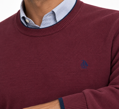 Jersey cuello redondo burdeos
