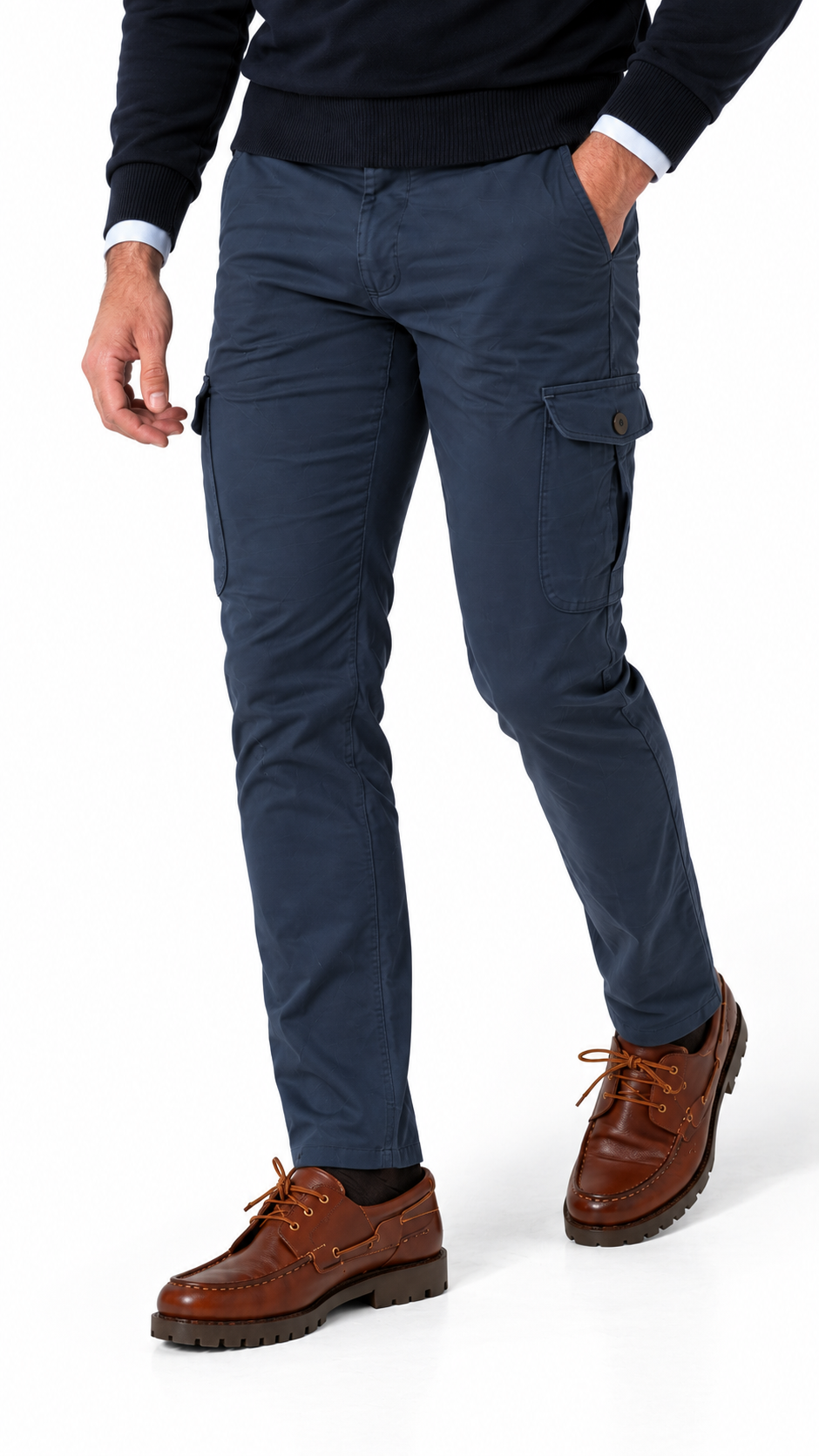 Pantalón chino Cargo Azul Marino