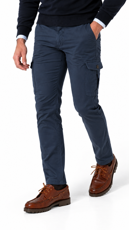 Pantalón chino Cargo Azul Marino