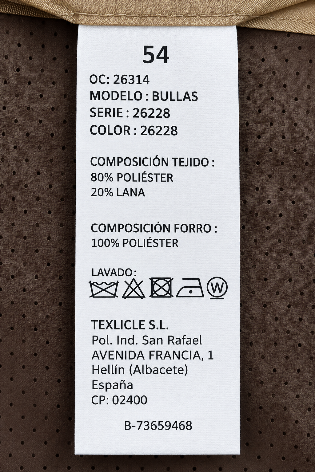 Americana Hombre BULLAS Pata de Gallo Marrón
