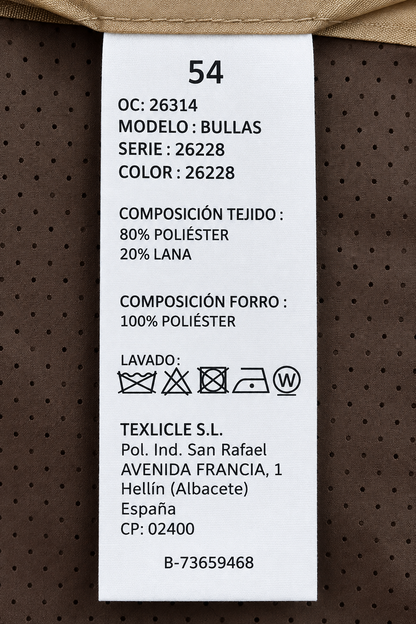 Americana Hombre BULLAS Pata de Gallo Marrón