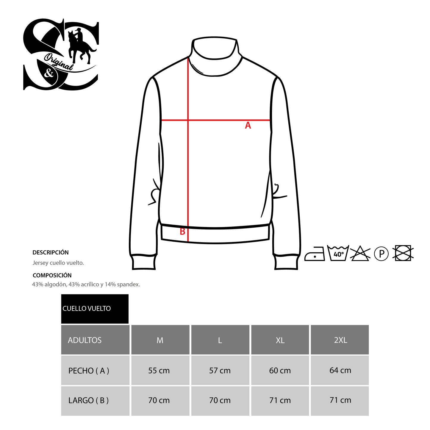 Jersey de hombre cuello vuelto básico negro