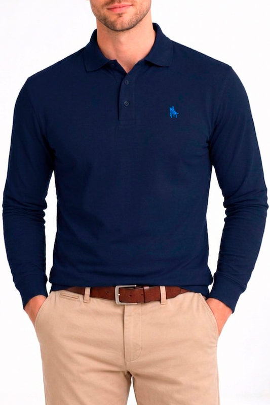 Polo Premium de manga larga navy