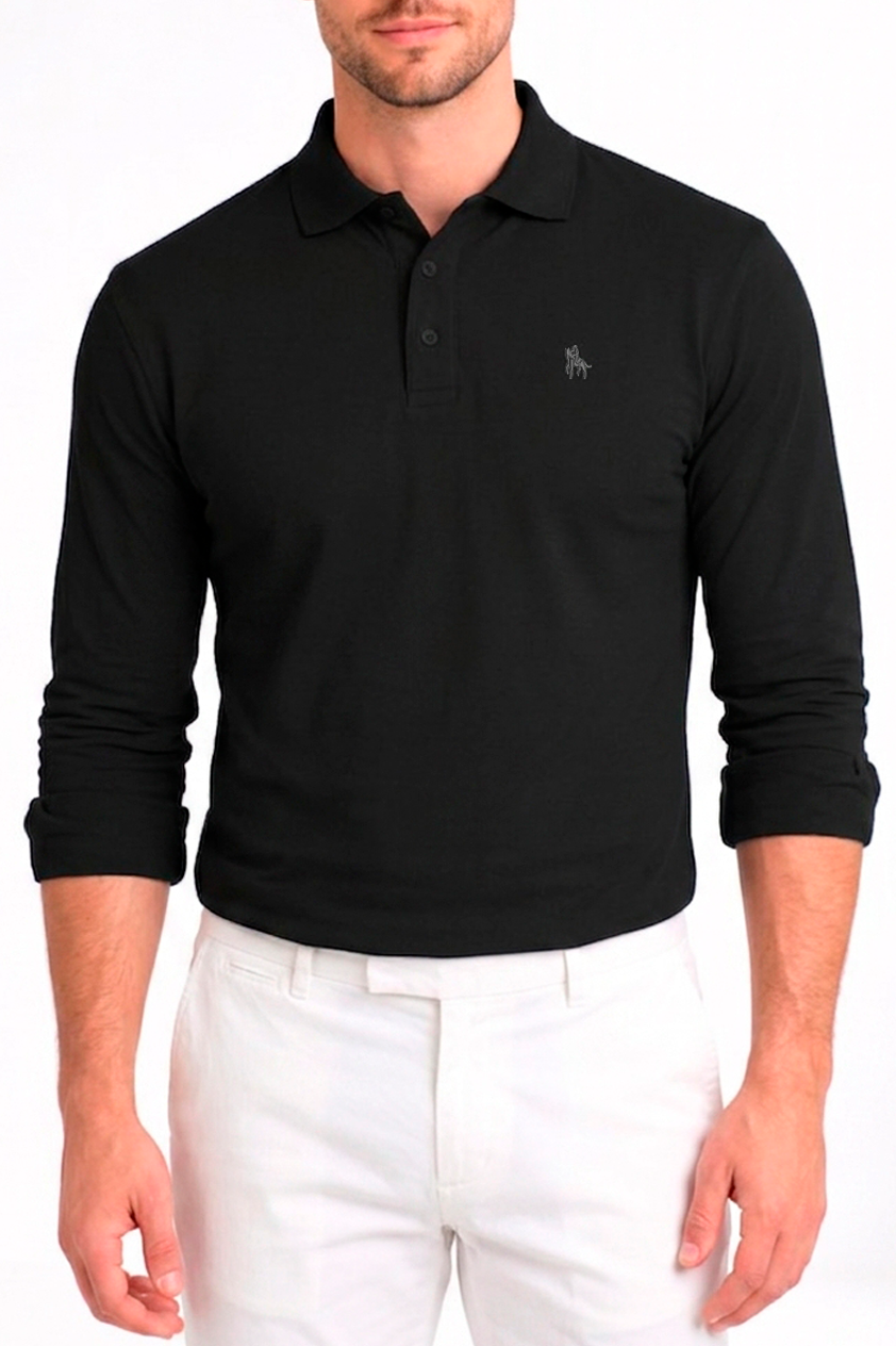 Polo Premium de manga larga negro