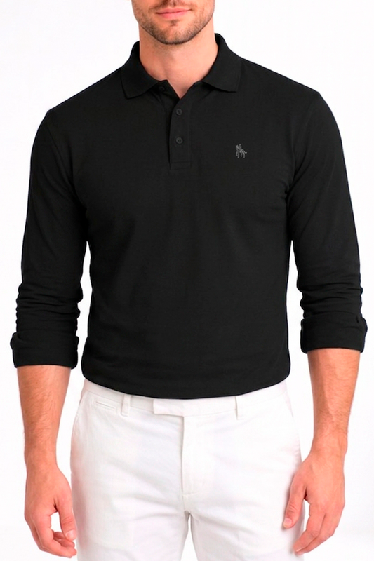 Polo Premium de manga larga negro