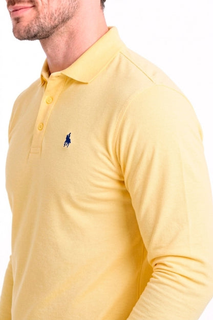 Polo Premium de manga larga butter yelow