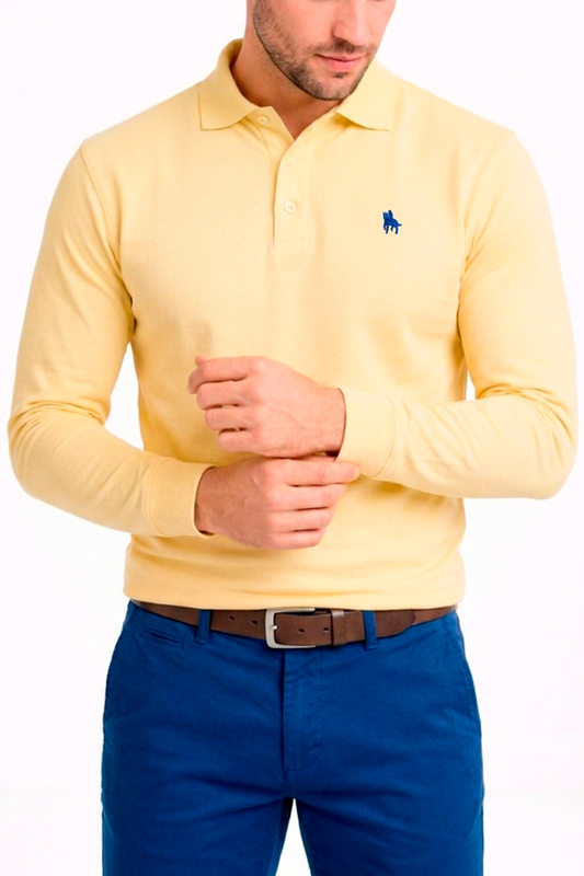 Polo Premium de manga larga butter yelow