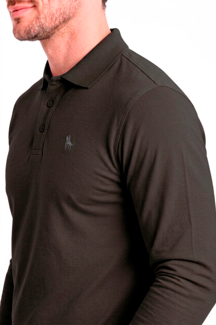 Polo Premium de manga larga negro