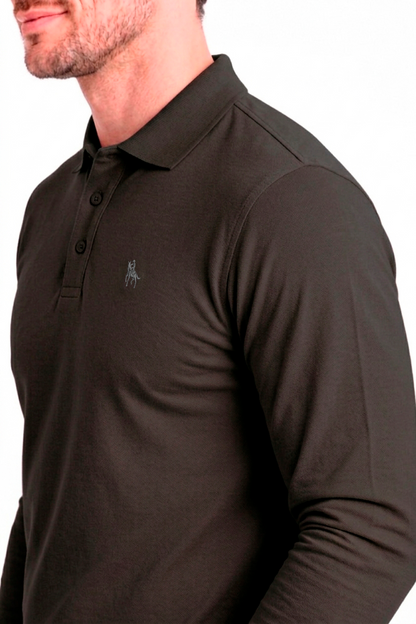 Polo Premium de manga larga negro