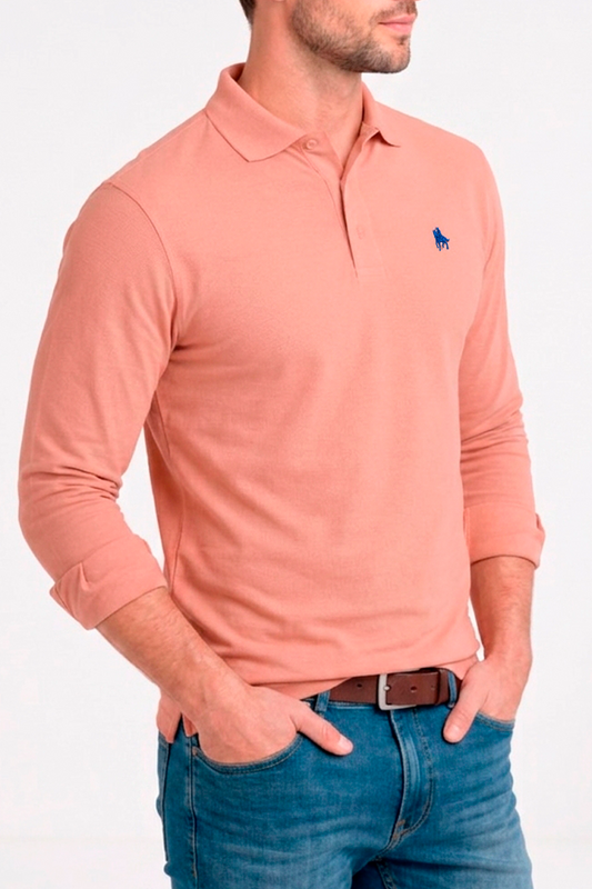 Polo Premium de manga larga pale rose