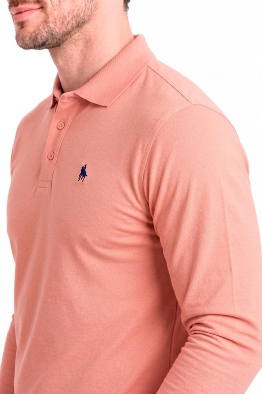 Polo Premium de manga larga pale rose