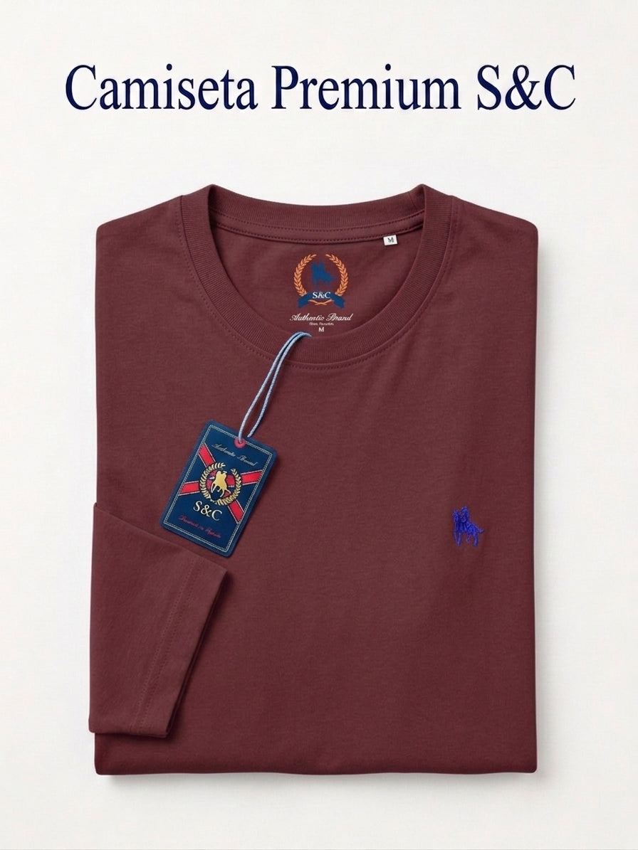 Camiseta Manga Larga Granate