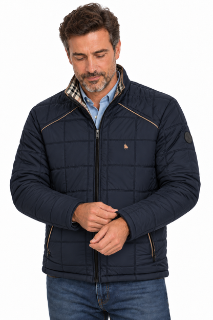 Chaqueta Cuadros hombre acolchada Azul Marino