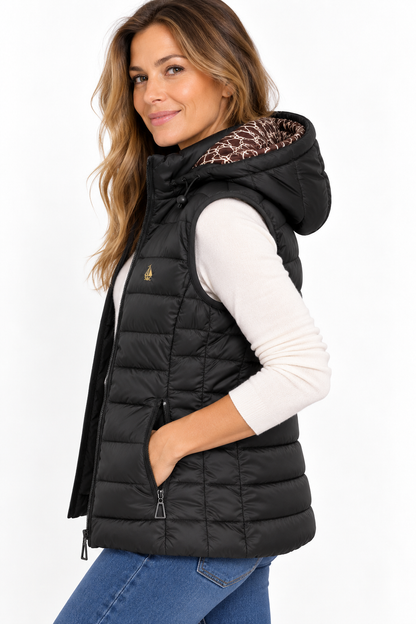 Chaleco Mujer acolchado reversible negro