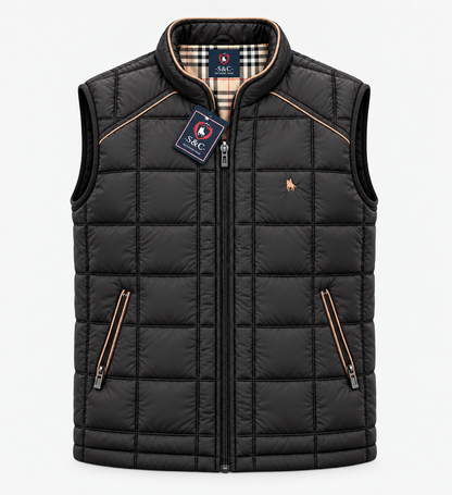 Chaleco Cuadros acolchado de hombre Marrón