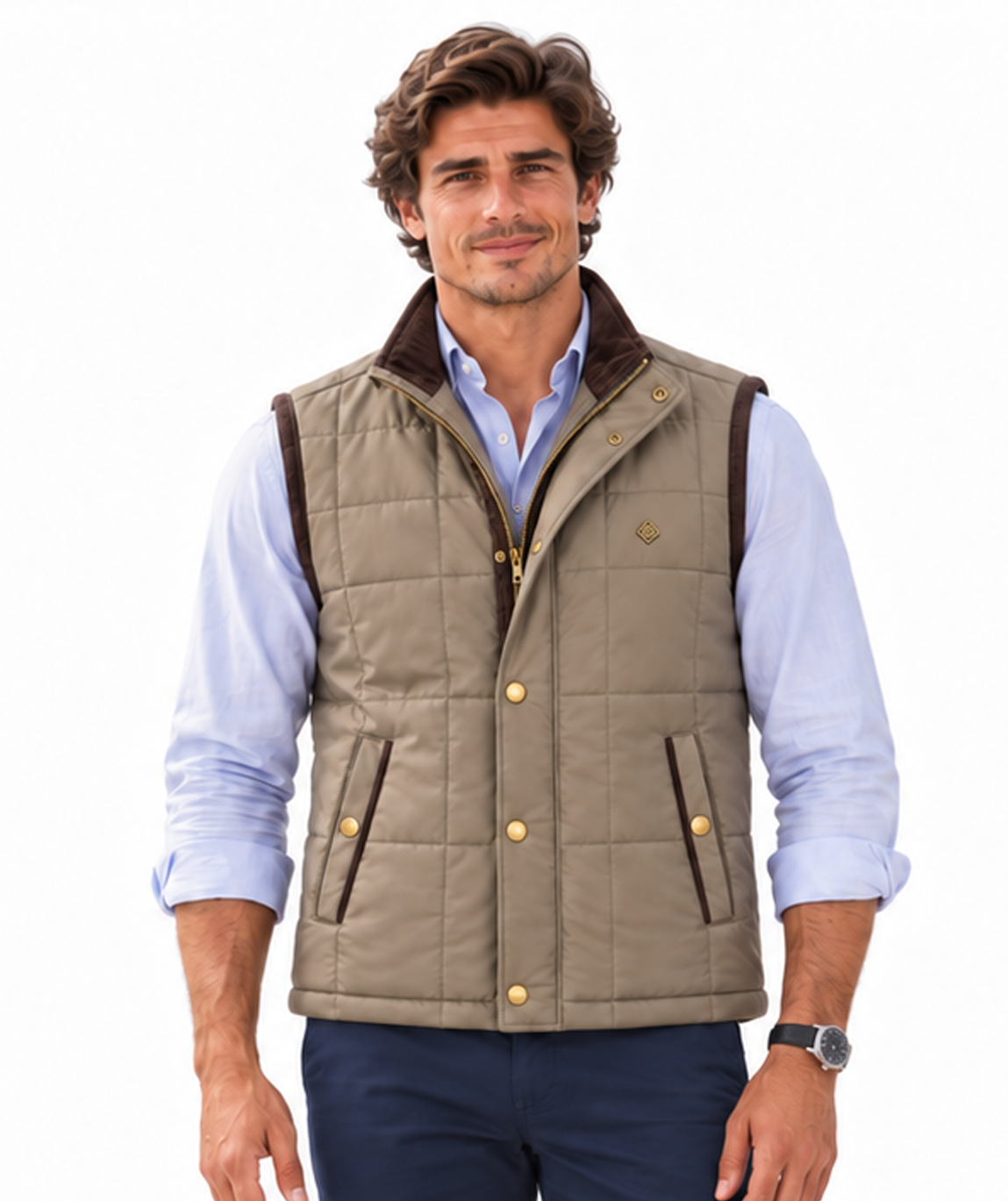 Chaleco Lino Clemente Tajo Beige