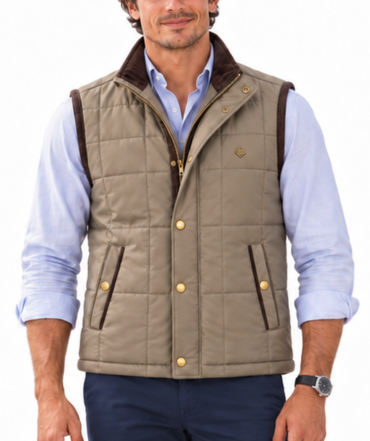 Chaleco Lino Clemente Tajo Beige