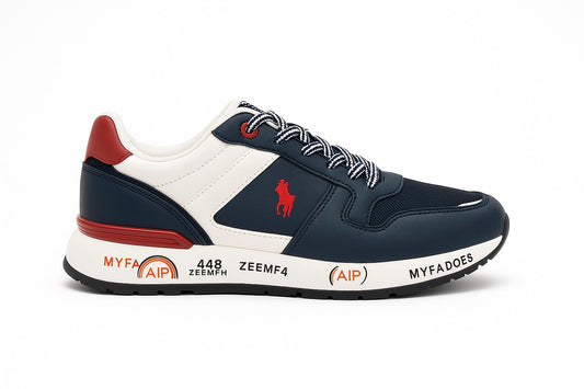 Deportiva hombre marino, blanco y rojo