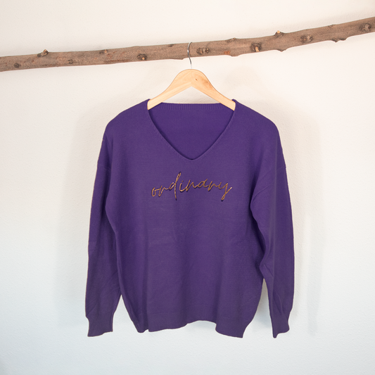 Jersey Cuello Pico Mujer Oversize Morado