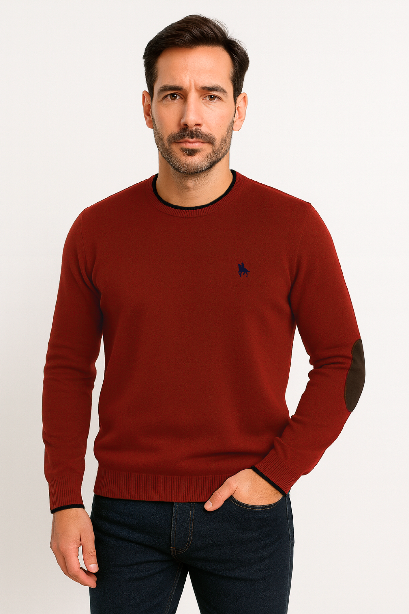 Jersey Hombre Granate con Coderas