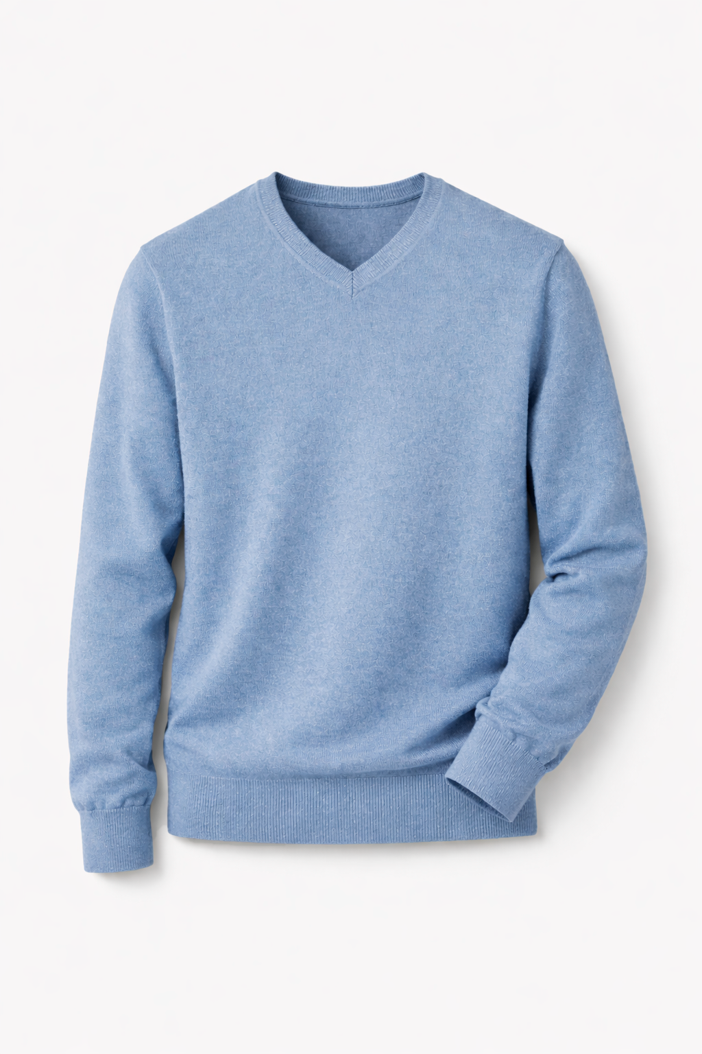 Jersey cuello pico básico Celeste