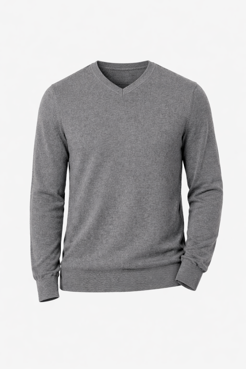 Jersey cuello pico básico Gris