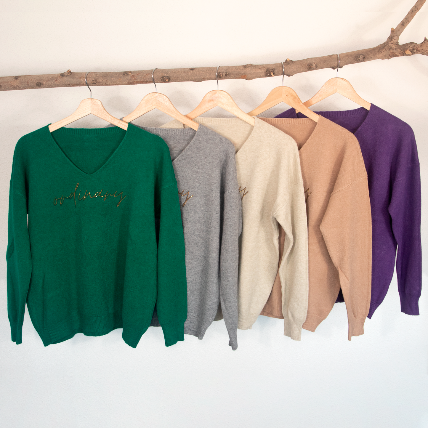 Conjunto Mujer Jersey Cuello Pico Oversize y Pantalón