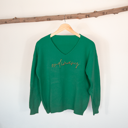 Conjunto Mujer Jersey Cuello Pico Oversize y Pantalón