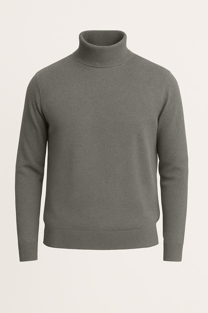 Jersey de hombre cuello vuelto básico gris