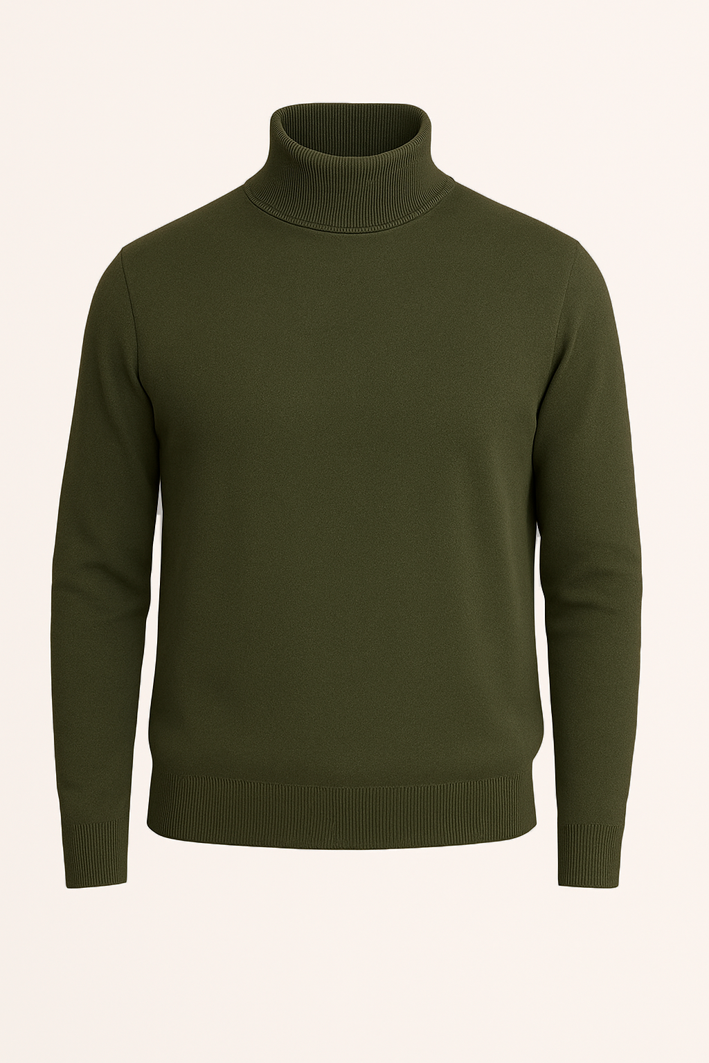 Jersey de hombre cuello vuelto básico kaki