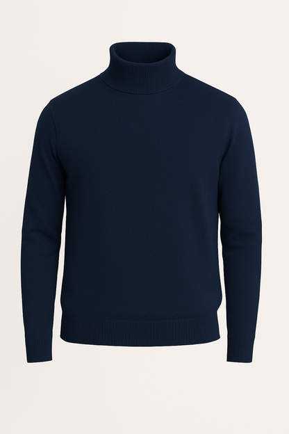 Jersey de hombre cuello vuelto básico marino