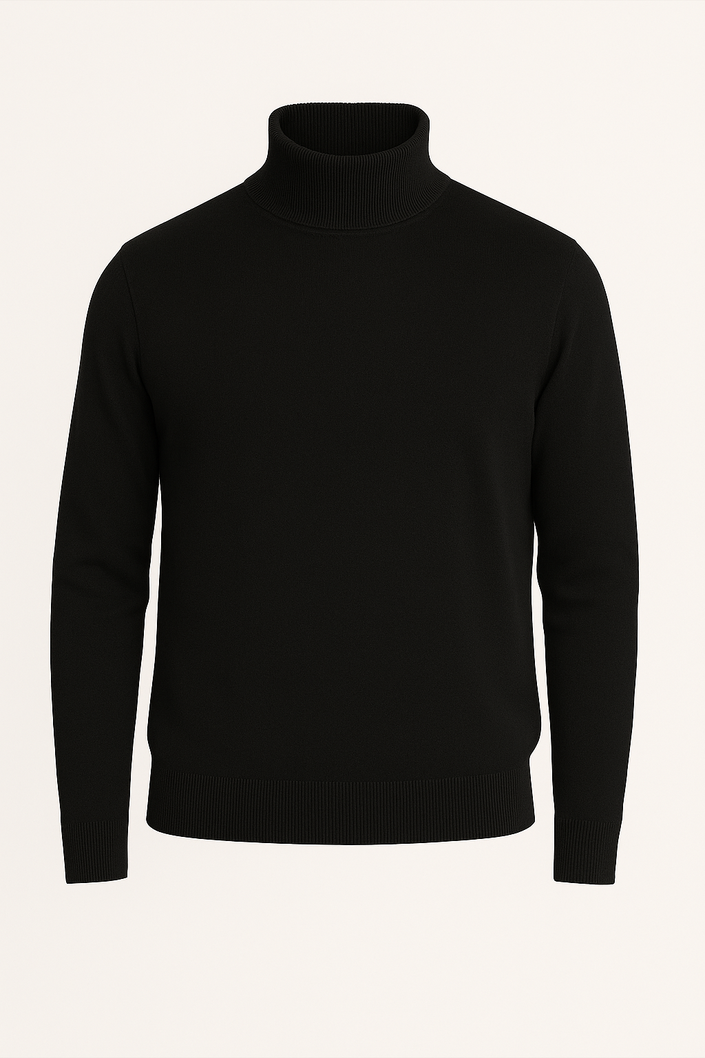 Jersey de hombre cuello vuelto básico negro