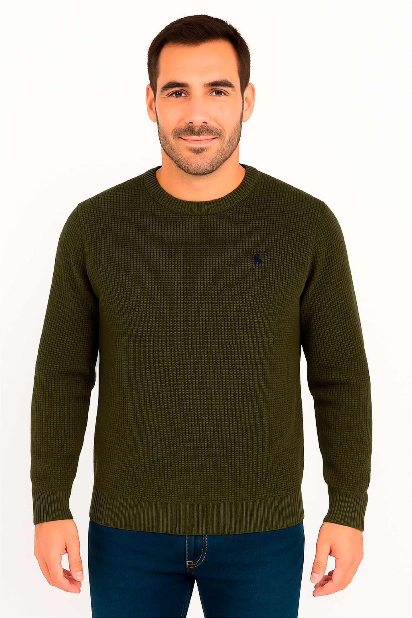 Jersey Hombre Punto Kaki con detalles Negros