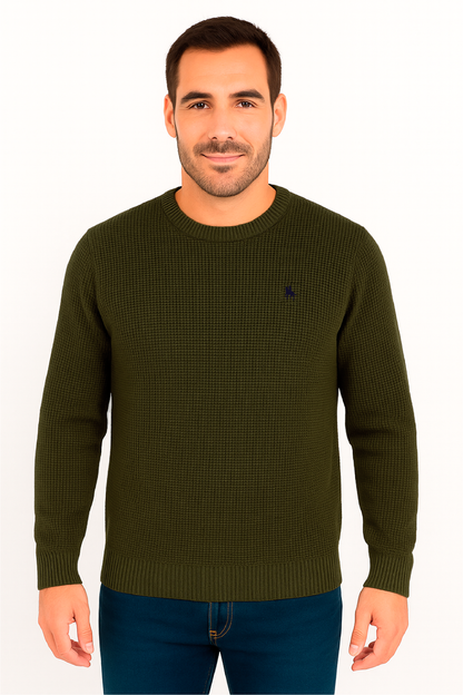 Jersey Hombre Punto Kaki con detalles Negros